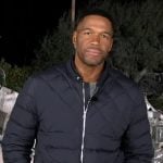 Michael Strahan’s navy down jacket on Good Morning America