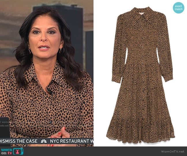 Michael Kors Cheetah-print Midi Dress worn by Darlene Rodriguez on Today