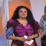 Michelle Buteau's tie dye puff sleeve dress on Today