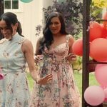 Mindy Kaling’s pink floral dress on With Love Meghan