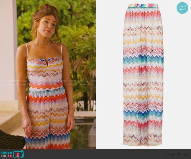 Brynn’s zig-zag stripe pants on RHONY