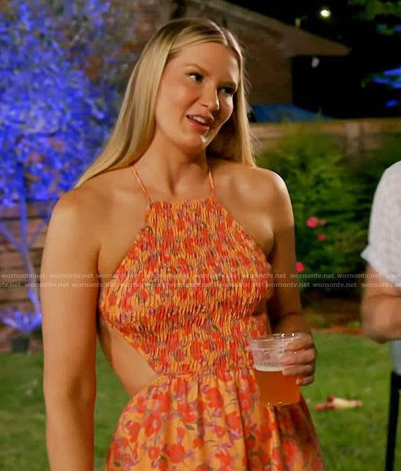 Molly's orange floral cutout dress on Southern Charm