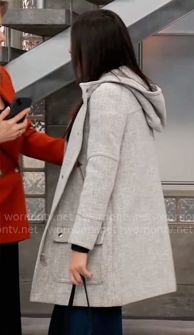 Molly’s grey hooded coat on General Hospital