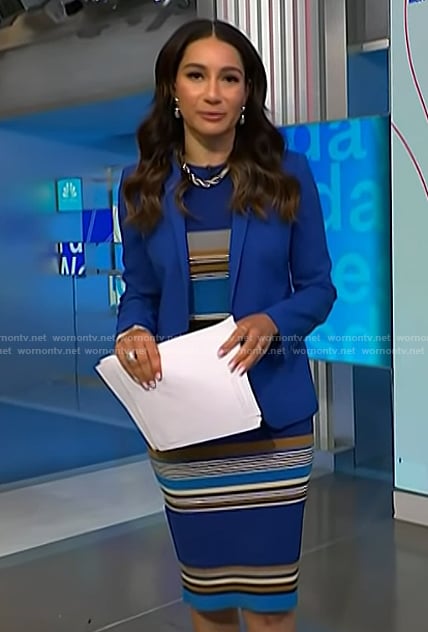 Morgan's blue striped dress on NBC News Daily