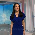 Morgan's blue twist front dress on NBC News Daily