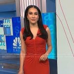 Morgan’s red ruched front dress on NBC News Daily