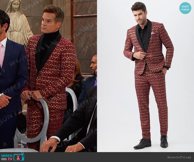 Mr Turk Gregory Blazer and Clyde Joujou Trousers worn by Leo Stark (Greg Rikaart) on Days of our Lives