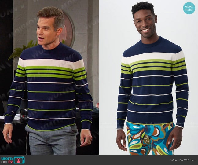 Mr Turk Romero 2 Long Sleeve Crewneck worn by Leo Stark (Greg Rikaart) on Days of our Lives