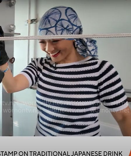 Nancy Chen's striped knit top on CBS Mornings