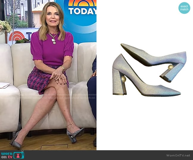 Nicholas Kirkwood Glitter Pearl Heels worn by Savannah Guthrie on Today