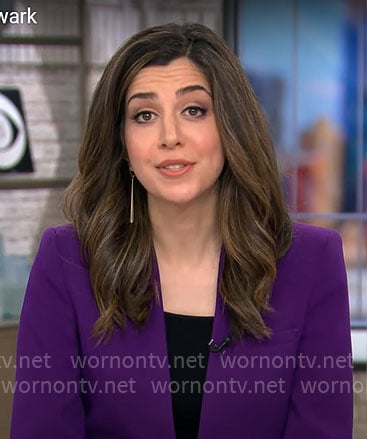Nicole Sganga’s purple blazer on CBS Mornings