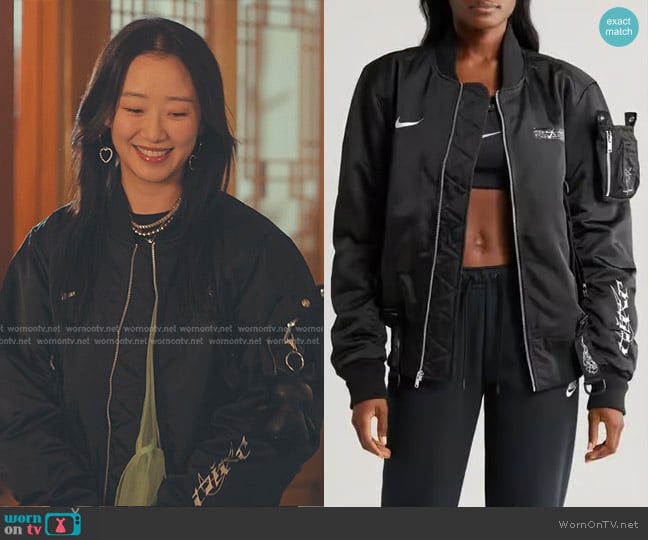 Nike x  Megan Thee Stallion Bomber Jacket worn by Yuri Han (Gia Kim) on XO Kitty