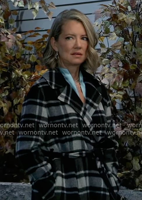 Nina’s plaid coat on General Hospital