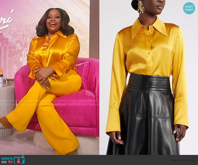 Nordstrom x Harlem's Fashion Row Megan Renee Silk Button-Up Shirt worn by Sherri Shepherd on Sherri