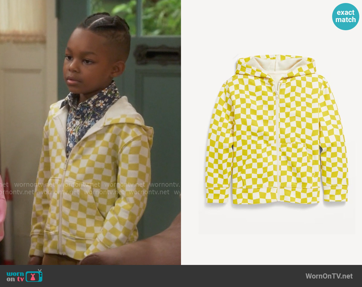 Old Navy Printed Zip-Front Hoodie for Boys worn by Trey (Caleb R. Johnson) on Poppas House