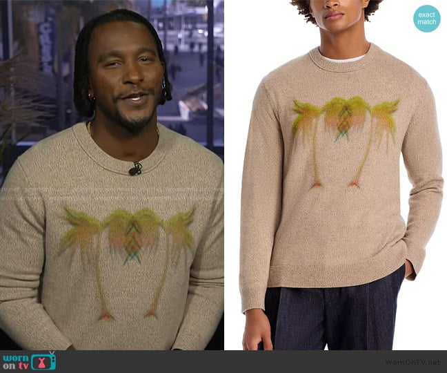 Paul Smith Graphic Sweater worn by Scott Evans on Access Hollywood