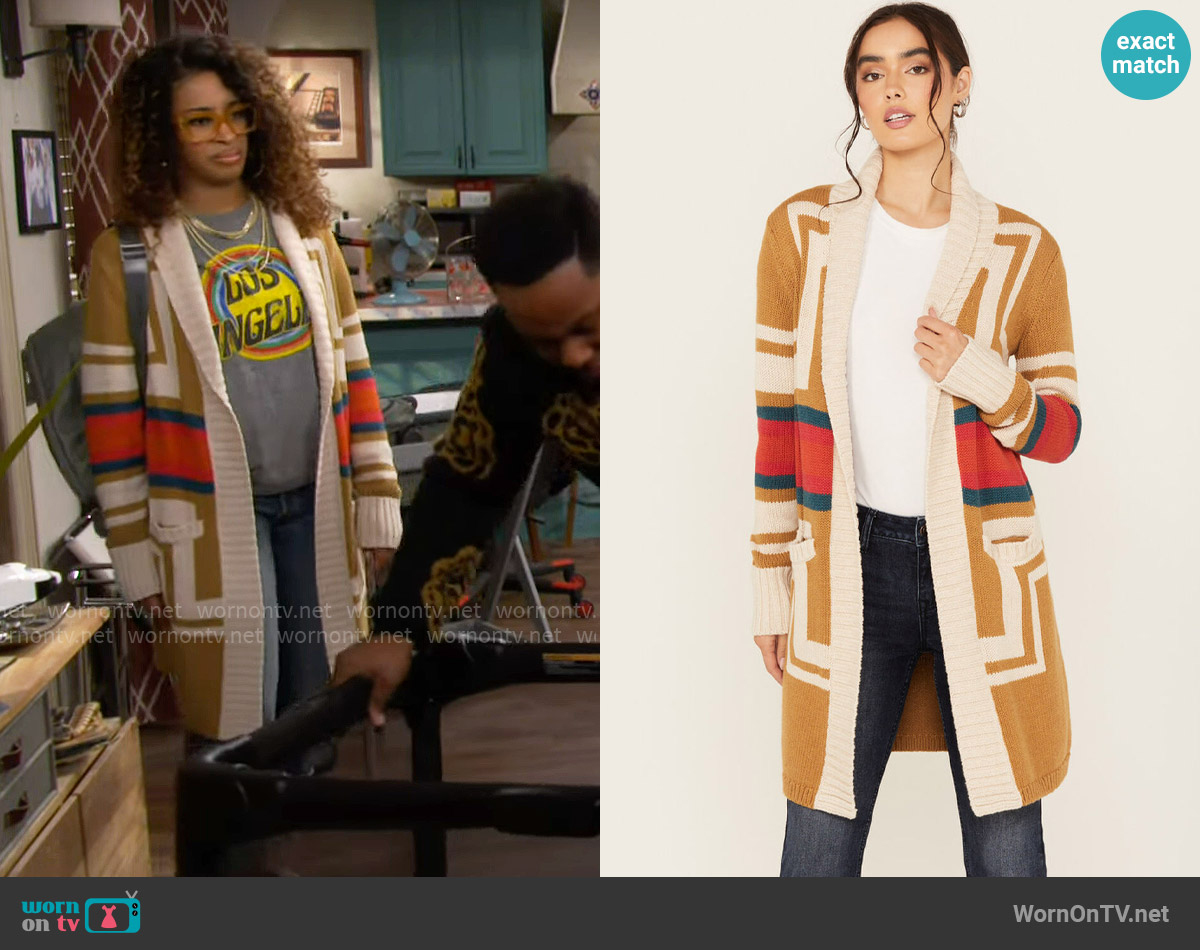 Pendleton Harding Cardigan worn by Courtney (Skye Townsend) on The Neighborhood