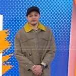 Pete Davidson’s beige jacket with yellow collar on Today