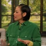 Pilar Valdes’s green stripe top on The Drew Barrymore Show