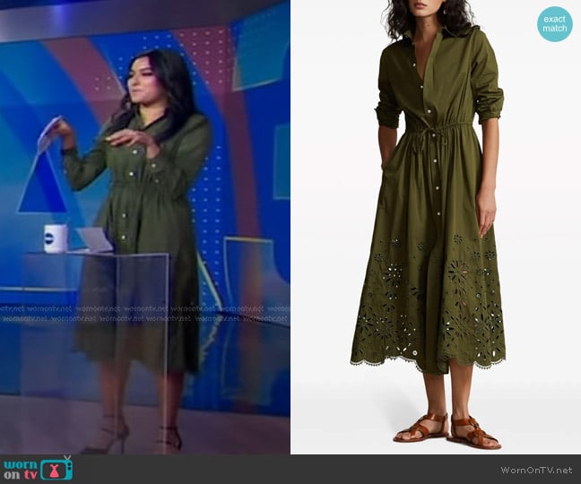 Polo Ralph Lauren Jessica Broderie-anglaise Cotton Shirtdress worn by Reena Roy on Good Morning America