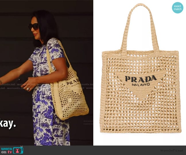 Prada Crochet Tote Bag worn by Jessel Taank on The Real Housewives of New York City