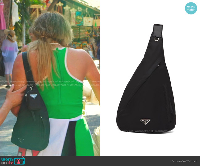 Prada Re-Nylon Logo-plaque Backpack worn by Heather Gay on The Real Housewives of Salt Lake City