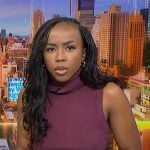 Zinhle’s purple tie front turtleneck on NBC News Daily