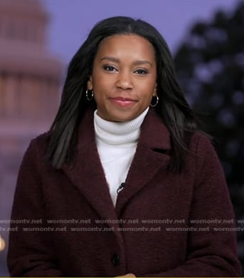 Rachel’s burgundy coat on Good Morning America