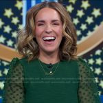 Rachel Hollis’s green sheer sleeve top on Good Morning America