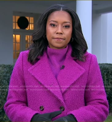 Rachel’s purple coat on Good Morning America