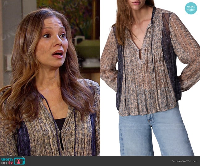 Rag & Bone Amaris Floral Peasant Top worn by Ava Vitali (Tamara Braun ) on Days of our Lives