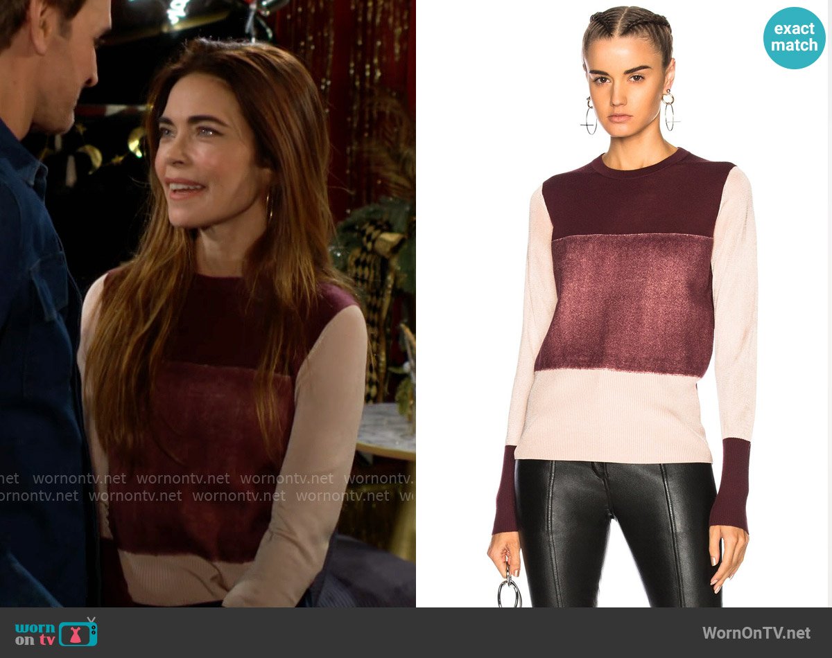 Rag & Bone Marissa Sweater in Rose Dust worn by Victoria Newman (Amelia Heinle) on The Young and the Restless