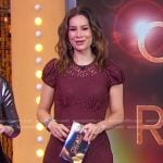 Rebecca’s burgundy lace midi dress on Good Morning America