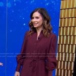 Rebecca’s burgundy shirtdress on Good Morning America