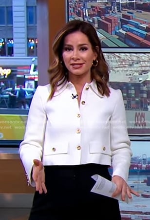 Rebecca's white jacket on Good Morning America