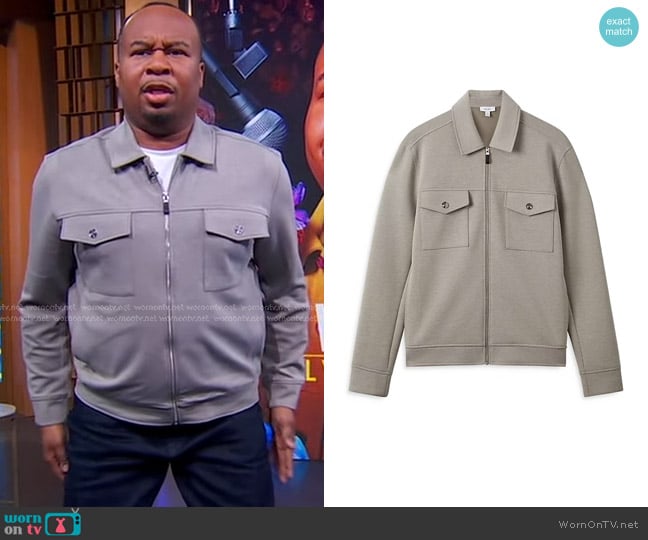 Roy Wood Jr. grey zip jacket on GMA