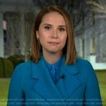 Elizabeth’s blue wrap coat on Good Morning America