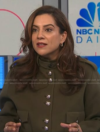 Reshma Saujani’s green military jacket on NBC News Daily