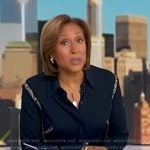 Robin’s black snakeskin trim shirt on Good Morning America