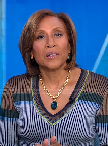 Robin's blue gemstone pendant necklace on Good Morning America