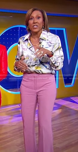 Robin's pink flare pants on Good Morning America