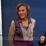 Robin’s snake print blouse and burgundy pencil skirt on Good Morning America