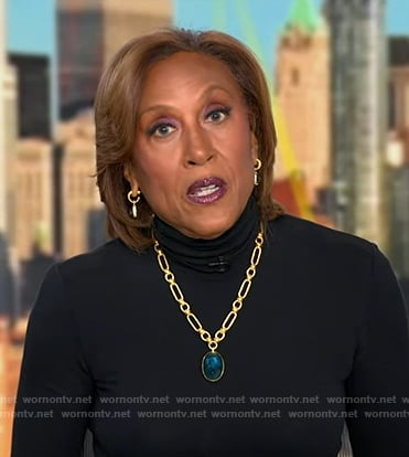 Robin's blue gemstone pendant necklace on Good Morning America