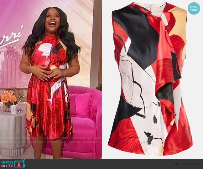 Roksanda Kiara printed satin top worn by Sherri Shepherd on Sherri