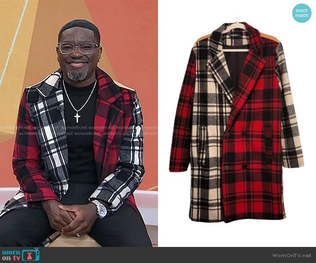 Roku Studio Plaid Wool Overcoat worn by Lil Rel Howery on Today