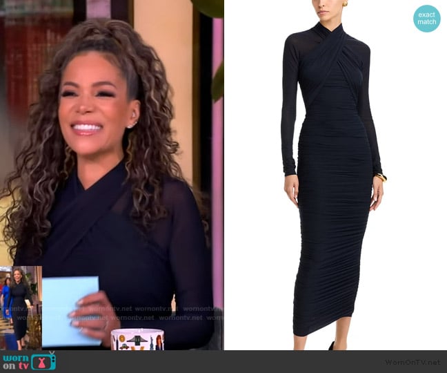 Ronny Kobo Afra Ruched Bodycon Dress worn by Sunny Hostin on The View