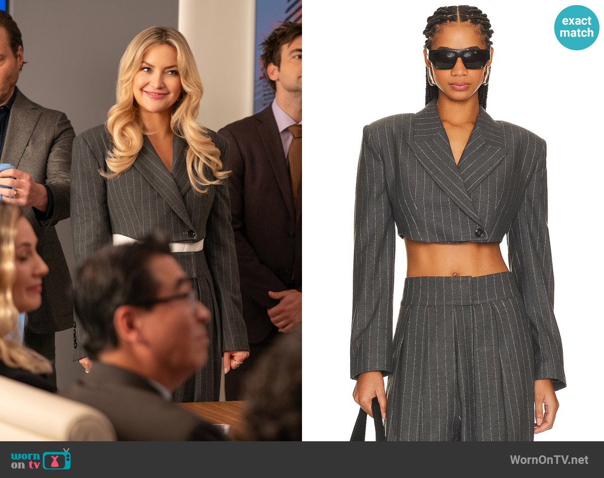 Ronny Kobo Orlo Blazer in Charcoal worn by Isla Gordon (Kate Hudson) on Running Point