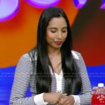 Dr Roshini Raj’s striped cardigan on Live with Kelly and Mark