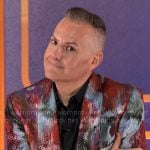 Ross Mathews’ floral metallic jacket on Hollywood Squares