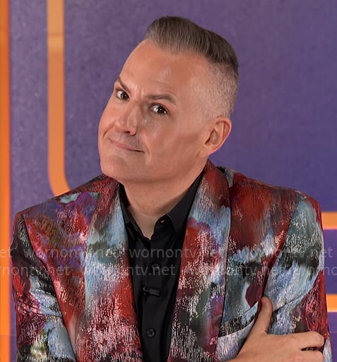 Ross Mathews' floral metallic jacket on Hollywood Squares